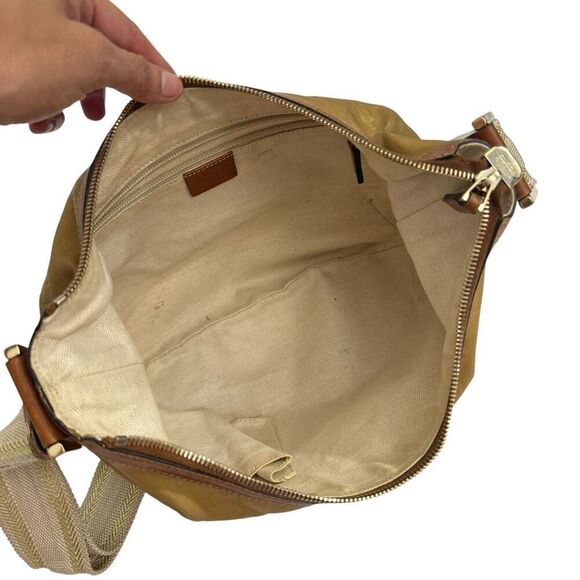 GUCCI Gold Yellow Authentic GG Crossbody Shoulder Bag Plush Soft Canvas Cloth w - Picture 4 of 13